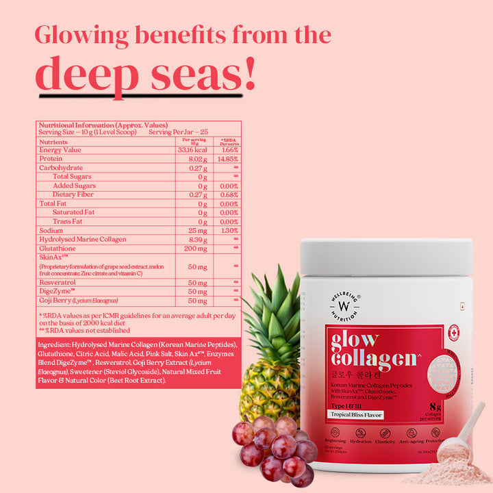 Glow Korean Marine Collagen Peptides Tropical Bliss Flavor