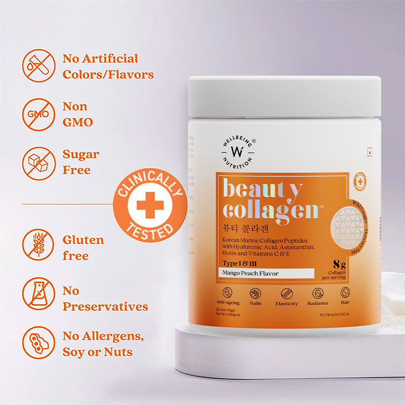 Beauty Korean Marine Collagen Peptides- Mango Peach Flavor