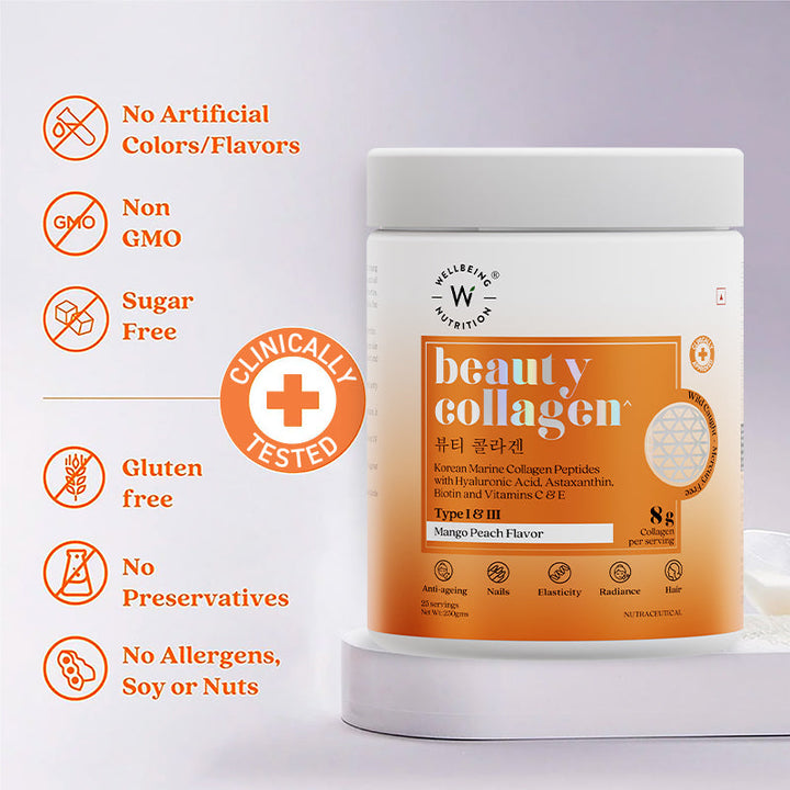 Beauty Korean Marine Collagen Peptides- Mango Peach Flavor
