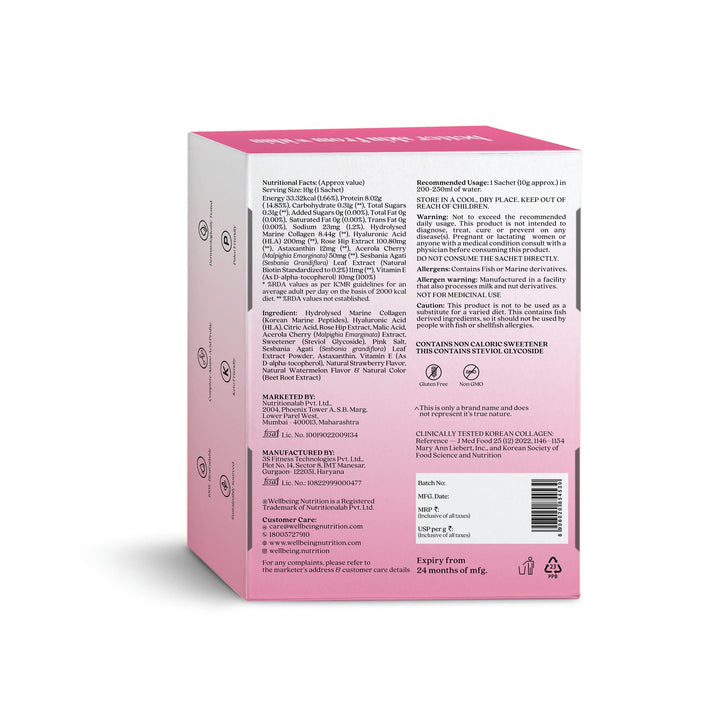 Beauty Collagen Strawberry Watermelon Flavor Sachets